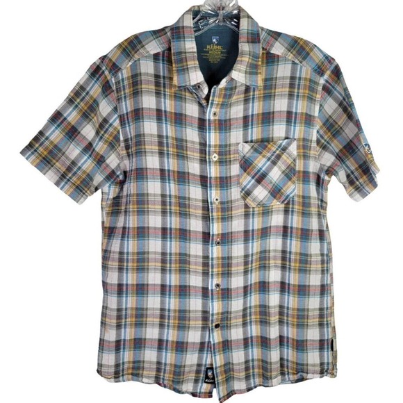 Kuhl Men’s Medium Multicolor Plaid Short Sleeve Button Up Shirt - Picture 2 of 12